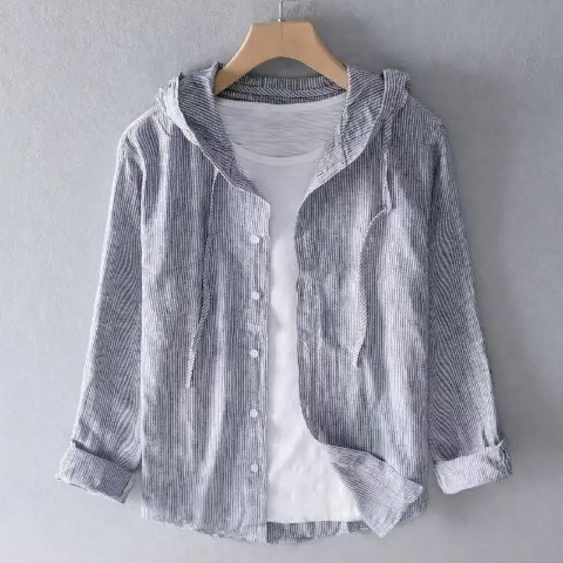 2025  Men's Hooded Linen Shirt - Premium Shirt & Tops from Craftklart Dropship - Just $20! Shop now at Craftklart.store