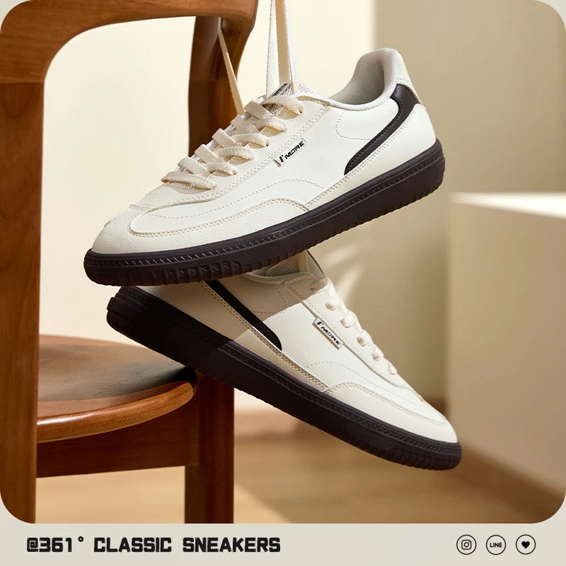 Craftklart Dropship Full Circle Low Leather Waterproof Sneakers in black with stylish street design and durable sole.