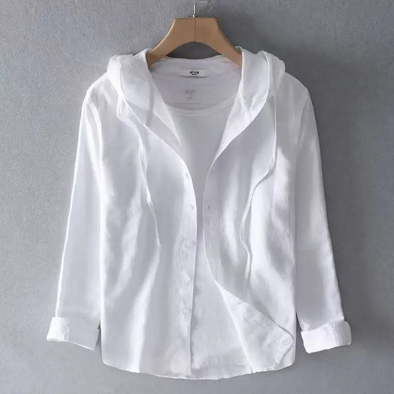 2025  Men's Hooded Linen Shirt - Premium Shirt & Tops from Craftklart Dropship - Just $20! Shop now at Craftklart.store