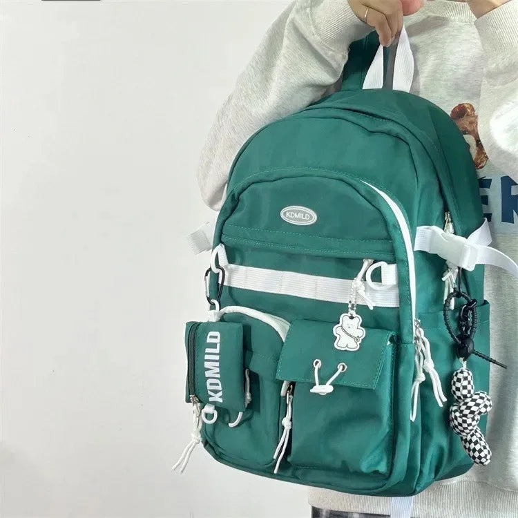Korean Retro Workwear Large Capacity Dual Shoulder Bag