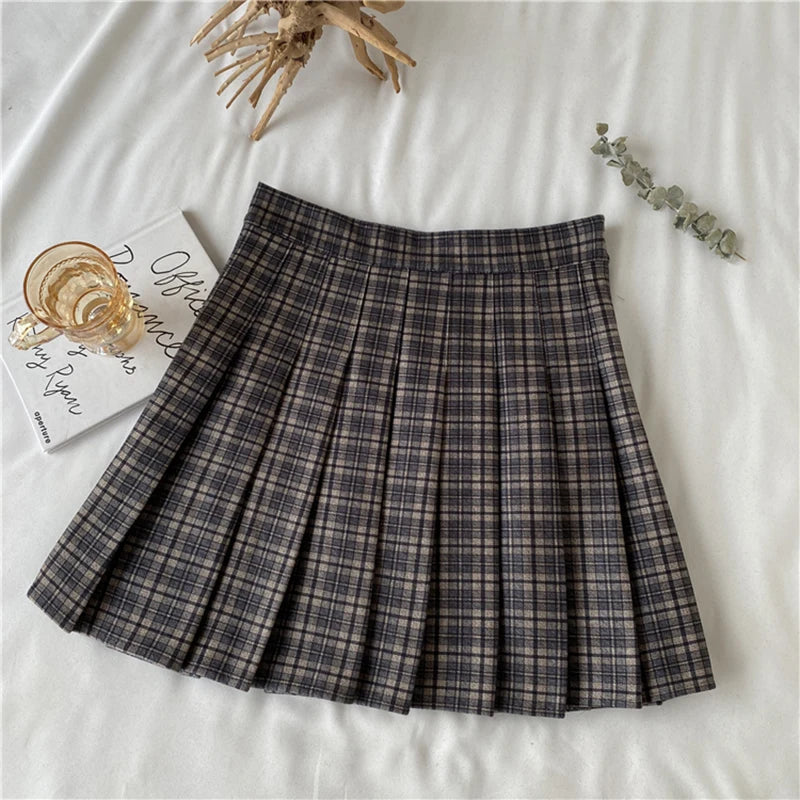 Japan Plaid Jk High Waist Thin A Line Short Skirt - Premium Skirt from Craftklart.store - Just $10.70! Shop now at Craftklart.store