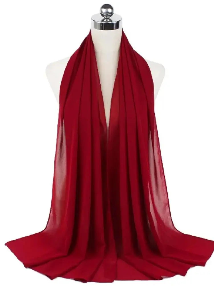 New Fashion Women Solid Chiffon Headscarf