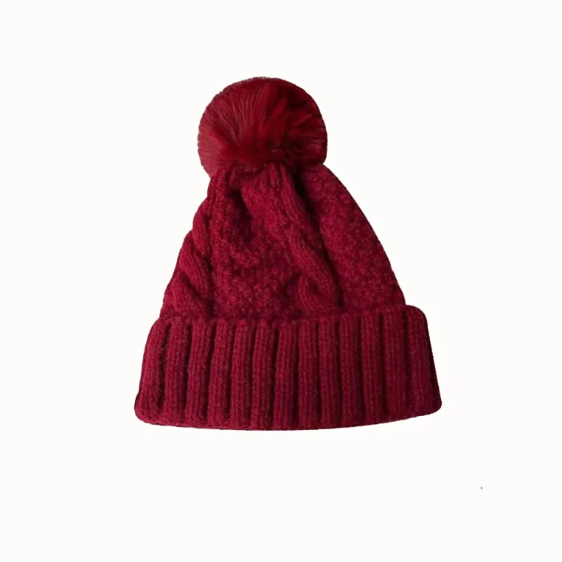 Women's Urban Knitted Fur Pompom Winter Hat - Craftklart.store