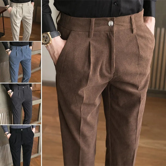 Men's Casual Trousers Corduroy Pants Slim Fit - Premium Pants from Craftklart Dropship - Just $17.11! Shop now at Craftklart.store