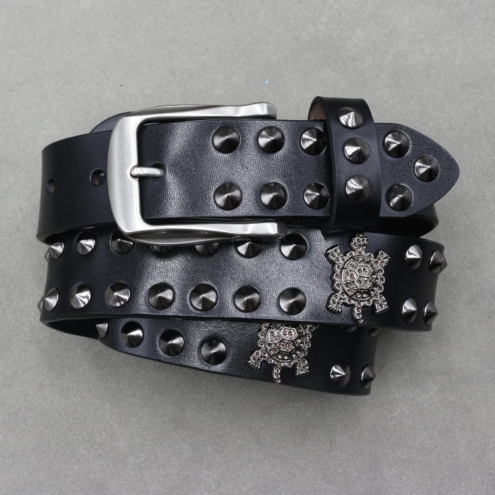 Genuine Leather Cowskin Punk Rivet Jeans Belts - Premium Belts from Craftklart Dropship - Just $22.66! Shop now at Craftklart.store