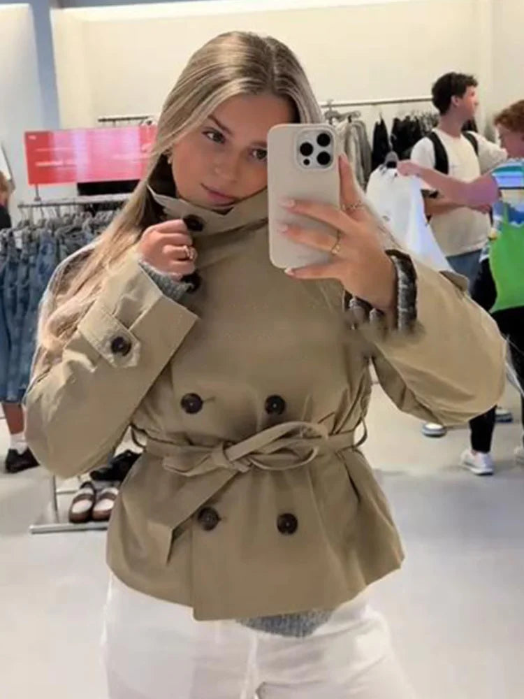 2025 Autumn Stand Collar Trench Coat - Craftklart.store