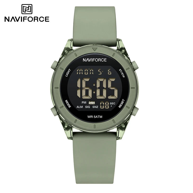 Women's digital sport watch with silicone strap, featuring a sleek display and modern design from Urban Fashion & Streetwear.