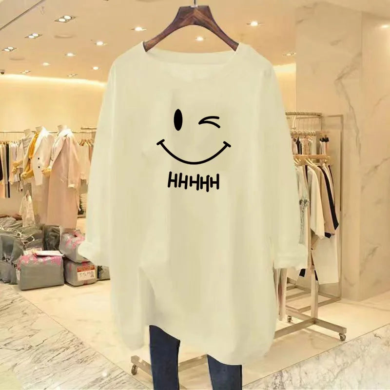 Chic Loose O-neck Long Sleeve Pullover Cotton Top Tee - Premium Longsleeve Top from Craftklart Dropship - Just $17.11! Shop now at Craftklart.store