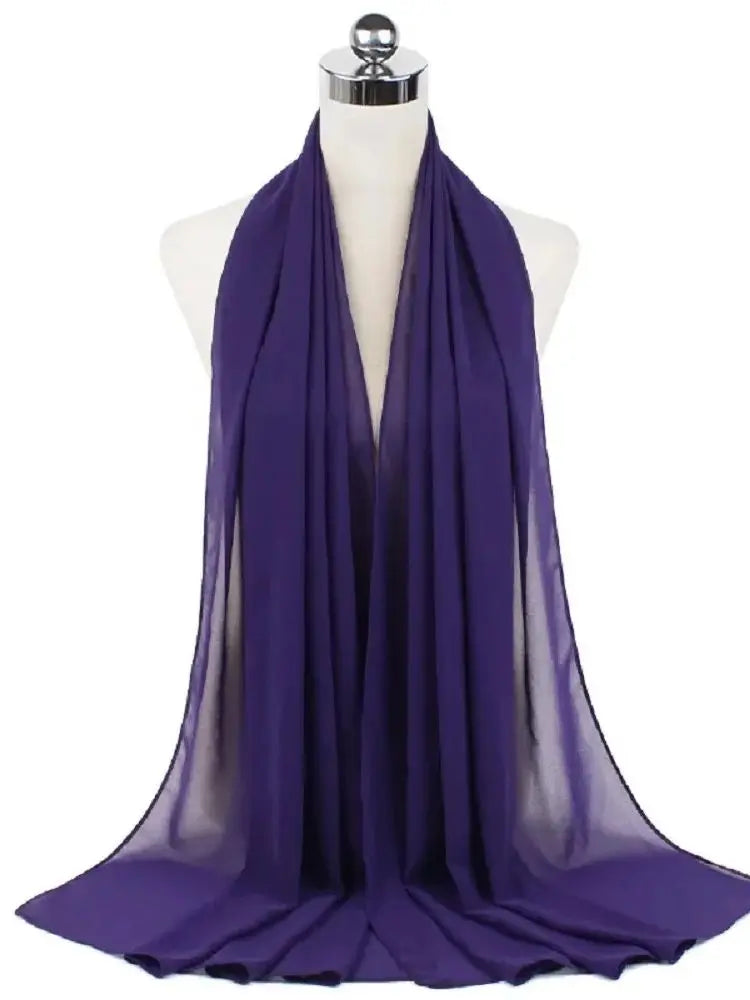 New Fashion Women Solid Chiffon Headscarf