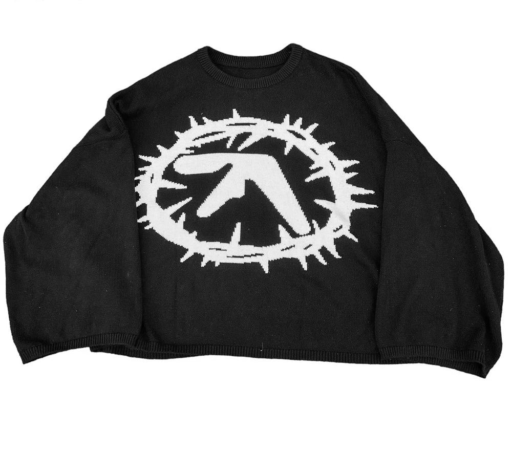 Aphex Twin Knit Y2k Autumn/Winter Streetwear Pullover