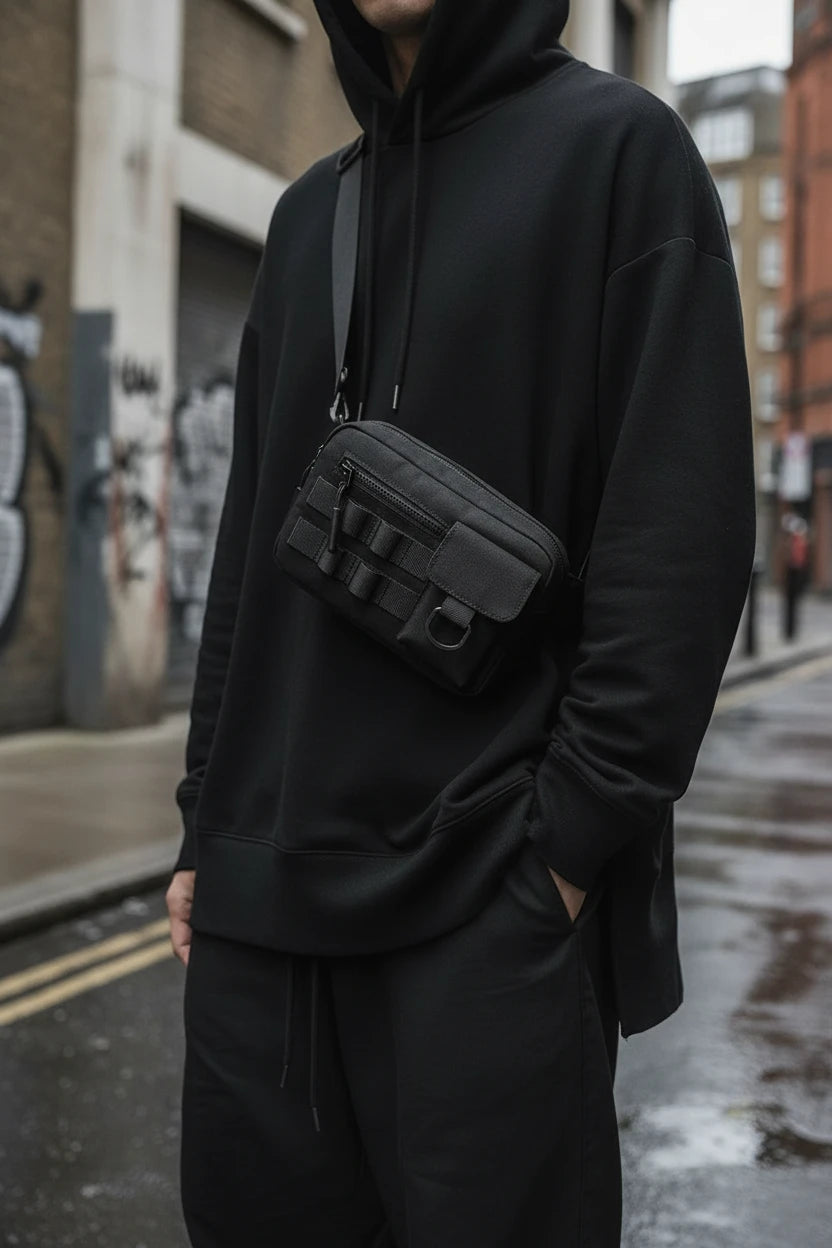 Craftklart utility chest bag with multiple compartments and adjustable strap, designed for practical storage and everyday use.