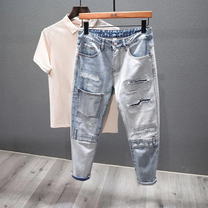 Men's Casual  Ripped Denim Jeans - Premium Jeans from Craftklart Dropship - Just $17.34! Shop now at Craftklart.store