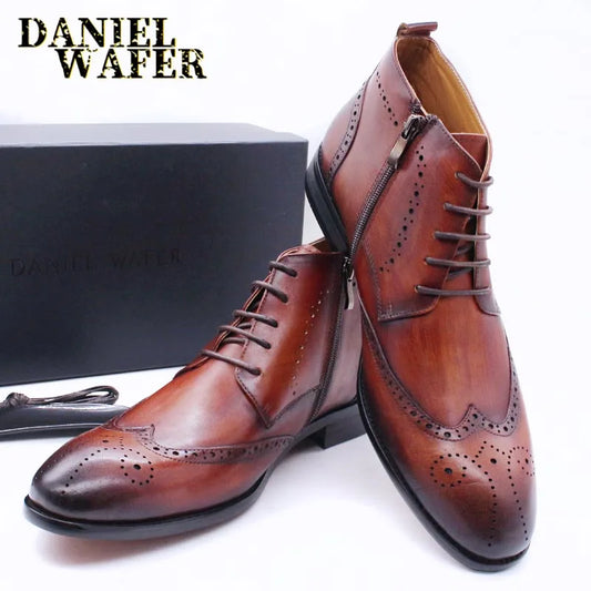 Men's Genuine Handmade Leather Ankle Boots
