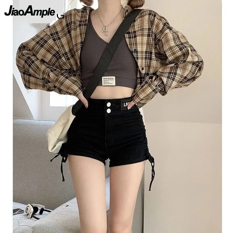 Branded Korean Plaid Sunscreen Shirt+Sling+Sport Pants Three Piece Suit - Premium Shirt & Tops from Craftklart Dropship - Just $9.90! Shop now at Craftklart.store