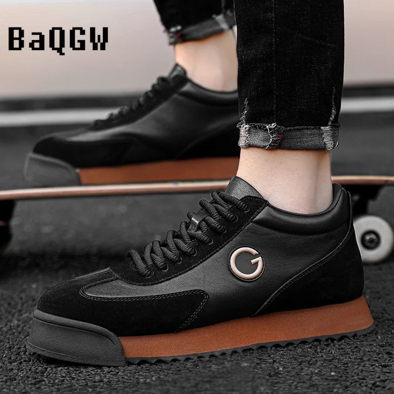 Men  Leather Casual  Board Shoes - Premium sneakers from Craftklart Dropship - Just $28.68! Shop now at Craftklart.store