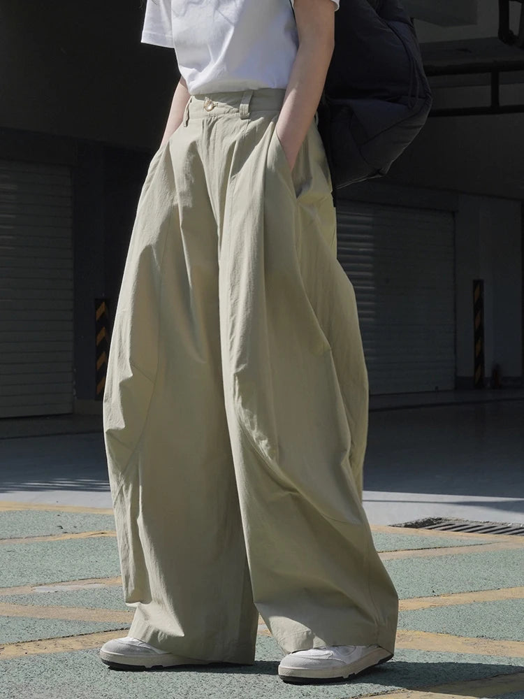 High Waist Solid Lantern Wide Leg Korean Pants For Women - Premium Pants from Craftklart Dropship - Just $28.15! Shop now at Craftklart.store