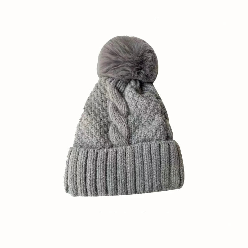 Women's Urban Knitted Fur Pompom Winter Hat - Craftklart.store