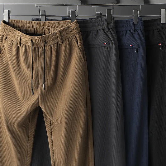 MINGYU Brand Clothing Autumn Winter Corduroy Pants Men Elastic Waist Straight Thick Korea Outdoors Casual Trouser Gift Plus Size - Craftklart.store