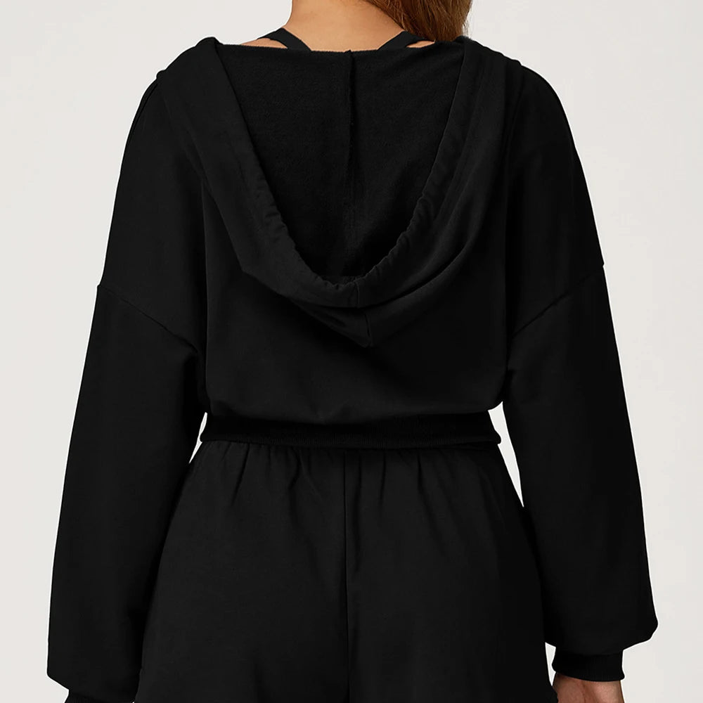 Winter Yoga Long Sleeved Women's Hooded Sweatshirt