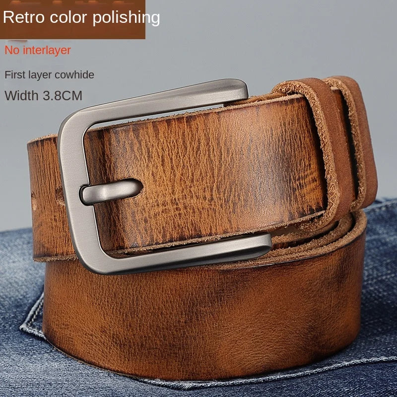 Men's  Genuine Cowhide Retro Handmade Belt - Premium Belt from Craftklart Dropship - Just $7.44! Shop now at Craftklart.store