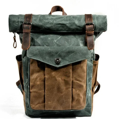 Canvas Oil Wax Backpacks for Men - Premium Backpack from Craftklart.store - Just $36.41! Shop now at Craftklart.store