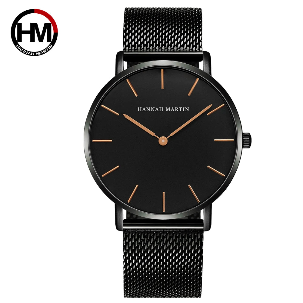 Minimal Quartz Watch with stainless steel band by Craftklart, featuring a sleek design and round watch face.