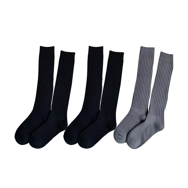 Thickened Coffee Colored Stacked Socks
