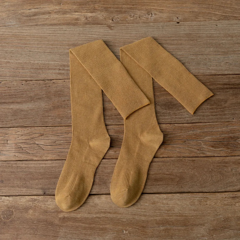 Cotton Knitting Women Stockings JK Japanese Style Girls Cute Long Socks Thigh High Stockings Fashion Solid Color Knee High Socks - Craftklart.store