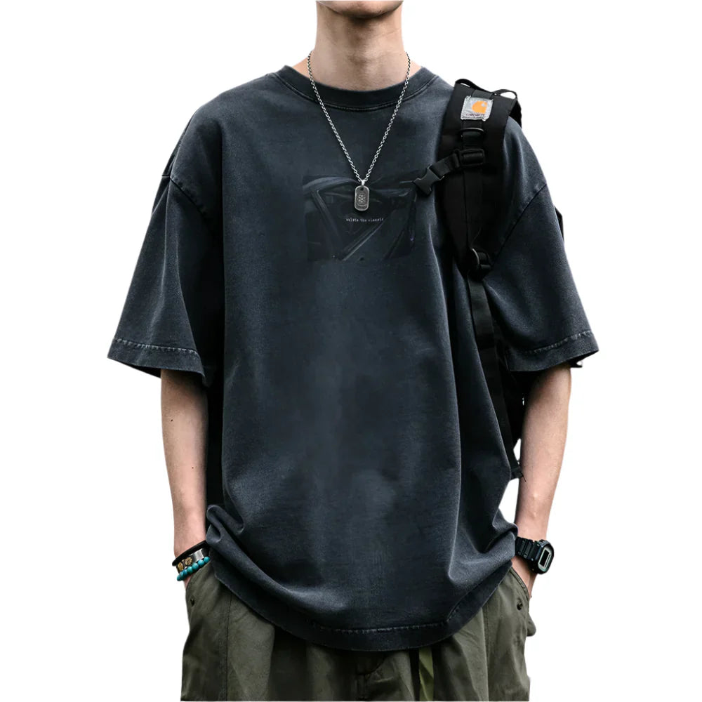 Men's Streetstyle Distressed Washed Oversized T-Shirt - Premium T-Shirt from Craftklart Dropship - Just $39! Shop now at Craftklart.store