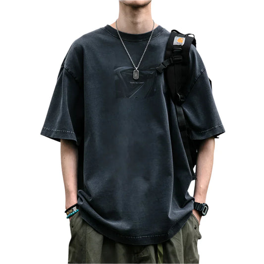 Men's Streetstyle Distressed Washed Oversized T-Shirt - Premium T-Shirt from Craftklart Dropship - Just $39! Shop now at Craftklart.store