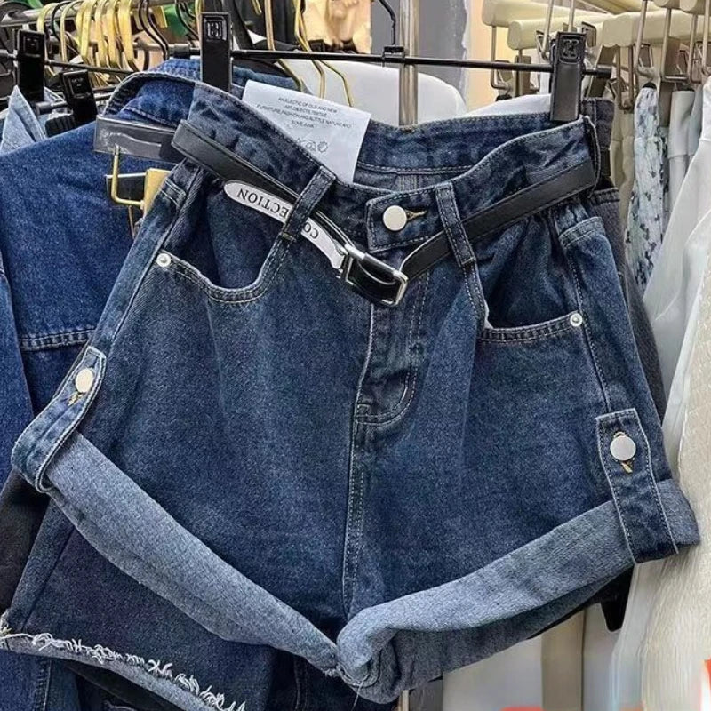 Women Wide Leg Baggy Casual Streetwear Denim Shorts