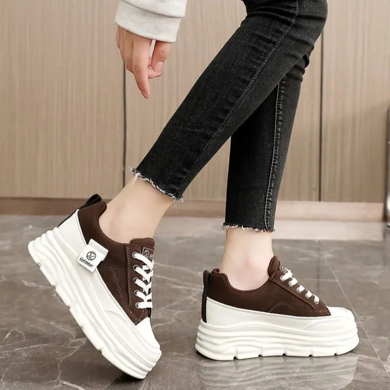 Women's Chunky Lace-up Soft-sole Casual Sneakers - Premium Shoes from Craftklart Dropship - Just $18! Shop now at Craftklart.store