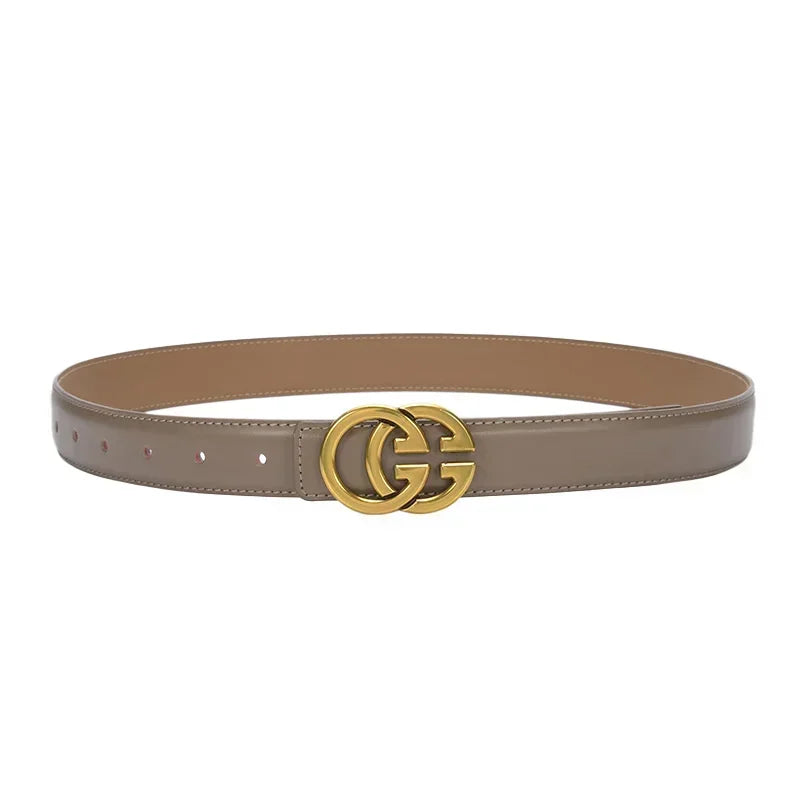 Women's GG Genuine Real Leather Cow Belt - Premium Belts from Craftklart Dropship - Just $25.50! Shop now at Craftklart.store