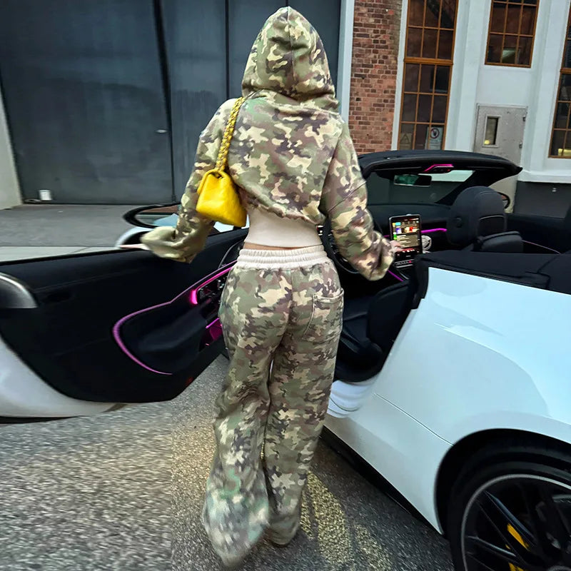 Camouflage Two-piece Street Sports Set
