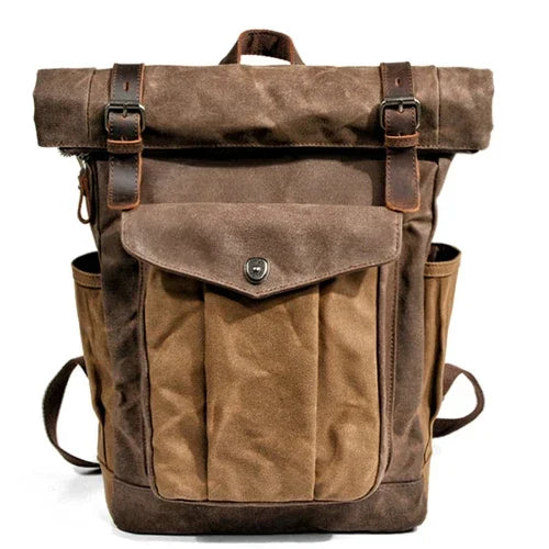 Canvas Oil Wax Backpacks for Men - Premium Backpack from Craftklart.store - Just $36.41! Shop now at Craftklart.store