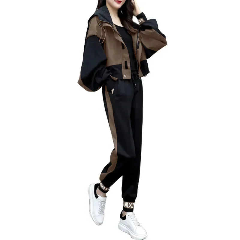 Women's Tracksuit Korean Zipper Jacket Two Piece Suit 2024 - Premium Set from Craftklart Dropship - Just $10.21! Shop now at Craftklart.store