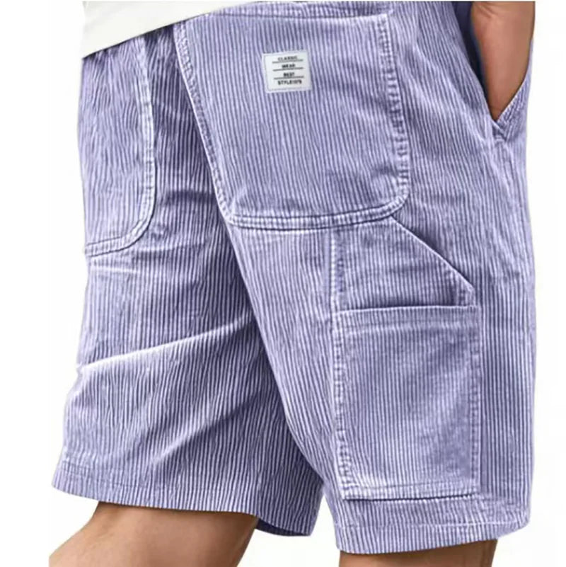 Striped Loose-Fit Drawstring Shorts