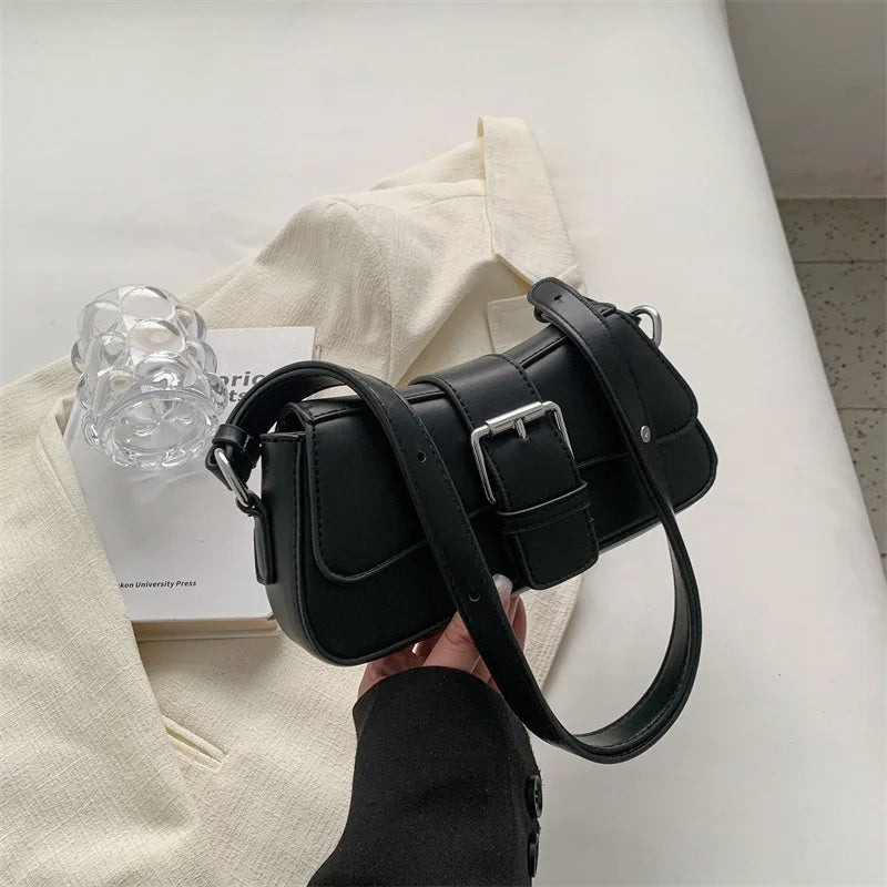 Solid color Leather Crossbody Bags For Women Luxury Brand Underarm Shoulder Bag Fashion Trend Women's Designer Handbag and Purse - Craftklart.store