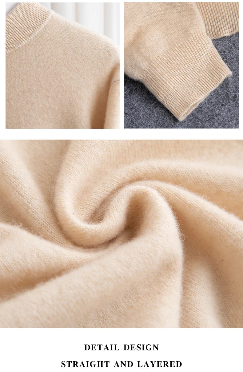 New Fashion Men's 100% Wool Pullover Half-high Collar Sweater - Craftklart.store