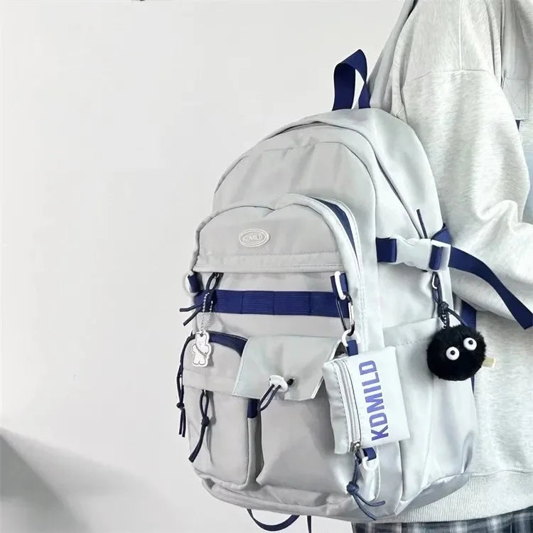 Korean Retro Workwear Large Capacity Dual Shoulder Bag