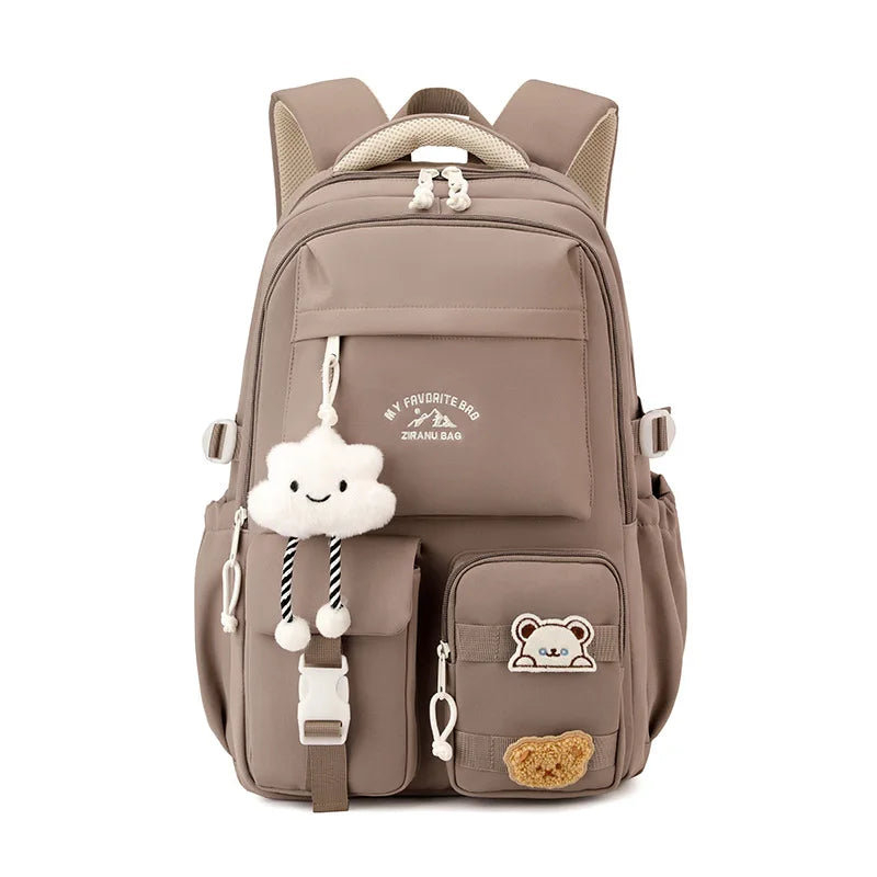Japanese Ins College Syle Backpack with Pendant - Craftklart.store