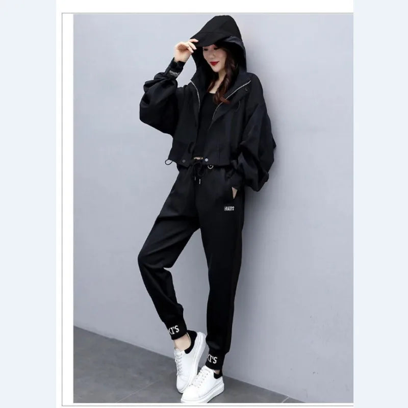 Women's Tracksuit Korean Zipper Jacket Two Piece Suit 2024 - Premium Set from Craftklart Dropship - Just $10.21! Shop now at Craftklart.store