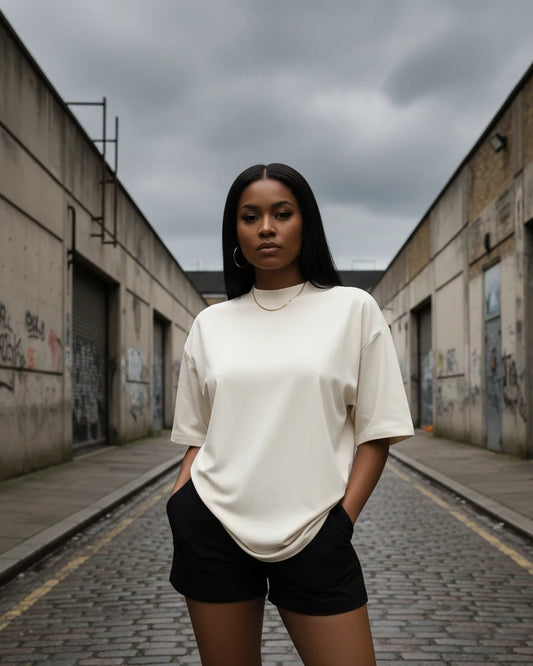 Oversized Cotton Tee — Solid Colour