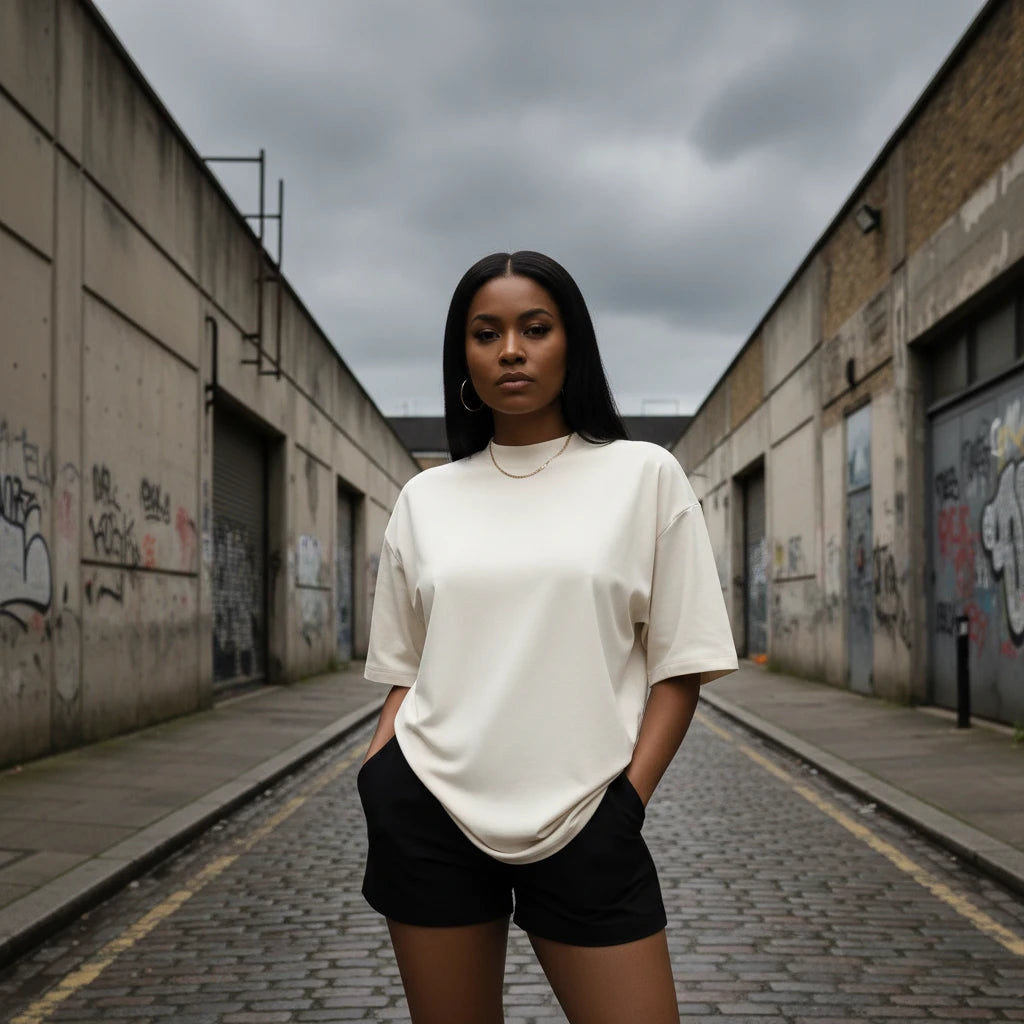 Oversized Cotton Tee — Solid Colour