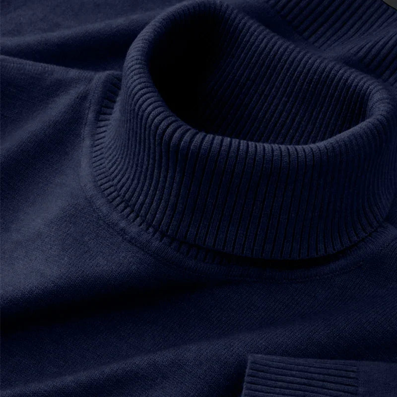 2026 New Mens Knitted Sweaters Solid Color Turtleneck Breathable Pullovers Warm Outdoor Basic Streetwear autumn Business Tops