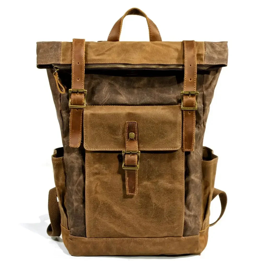 Canvas Oil Wax Backpacks for Men - Premium Backpack from Craftklart.store - Just $36.41! Shop now at Craftklart.store