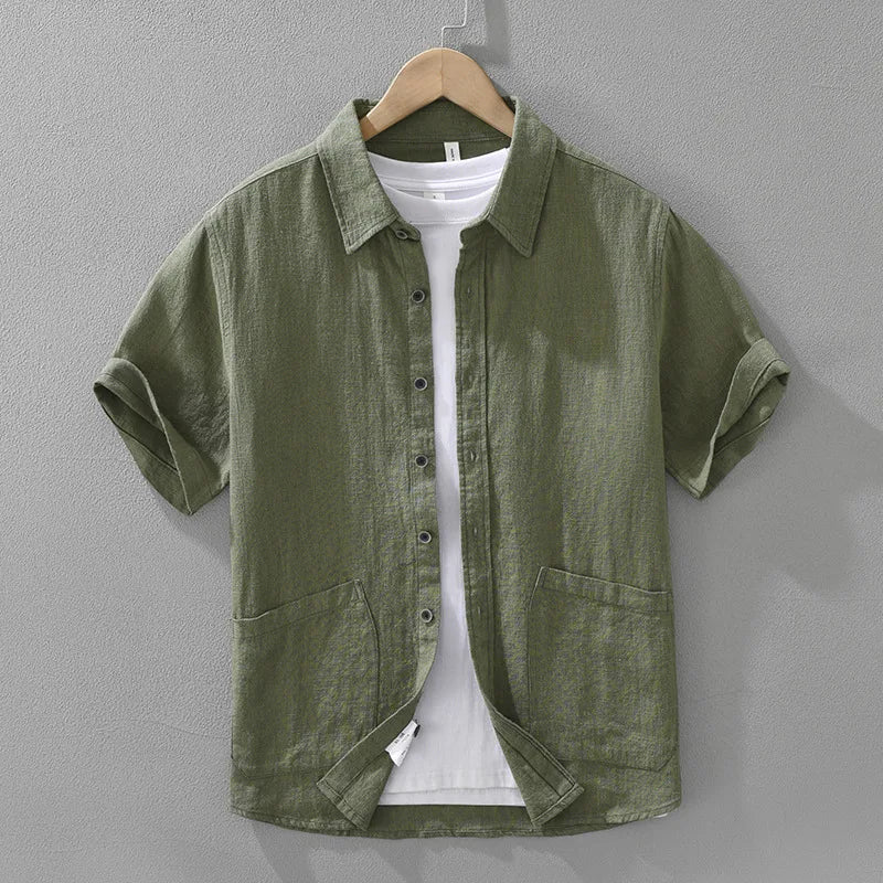 100% Linen Short Sleeve Shirt — Men's Summer Essential