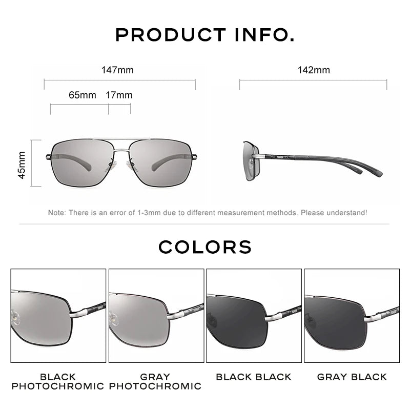 CAPONI Photochromic Men's Sunglasses Polarized - Premium Sunglasses from Craftklart.store - Just $31.05! Shop now at Craftklart.store