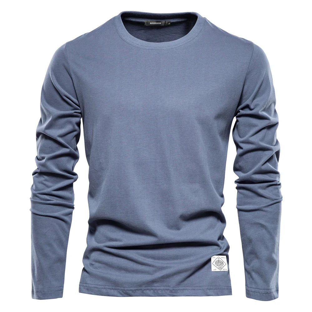 2024 Summer Long Sleeve Men's T-shirts 100% Cotton - Premium T-Shirt from Craftklart Dropship - Just $21.43! Shop now at Craftklart.store