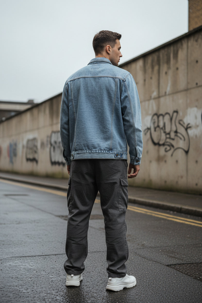 Craftklart baseball collar casual jacket, lightweight streetwear coat featuring a stylish collar and relaxed fit, perfect for everyday wear.